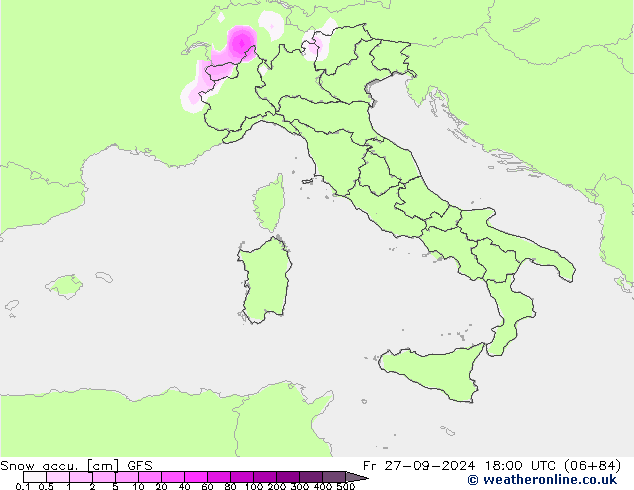 Snow accu. GFS pt. 27.09.2024 18 UTC