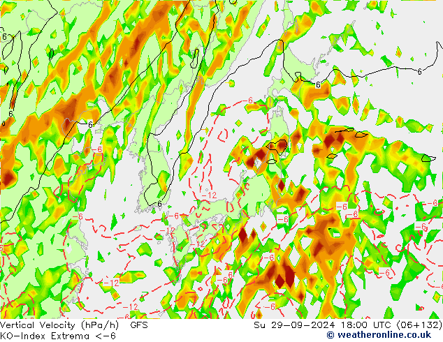 Convectie-Index GFS zo 29.09.2024 18 UTC