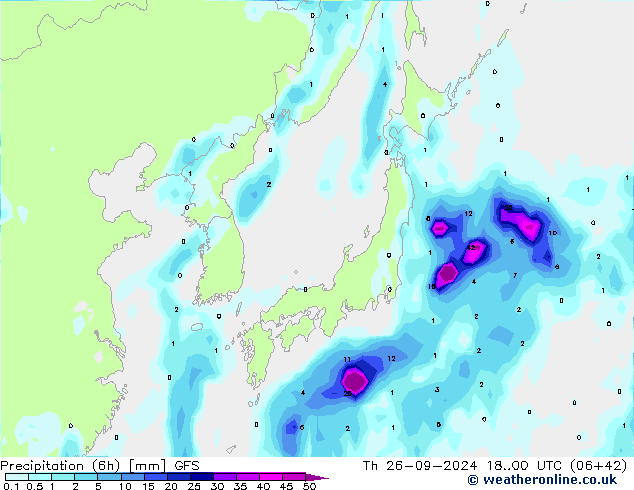 Z500/Rain (+SLP)/Z850 GFS czw. 26.09.2024 00 UTC