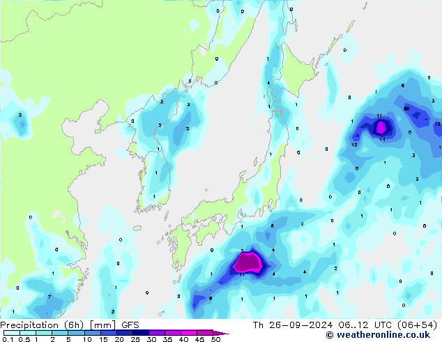 Z500/Rain (+SLP)/Z850 GFS Th 26.09.2024 12 UTC