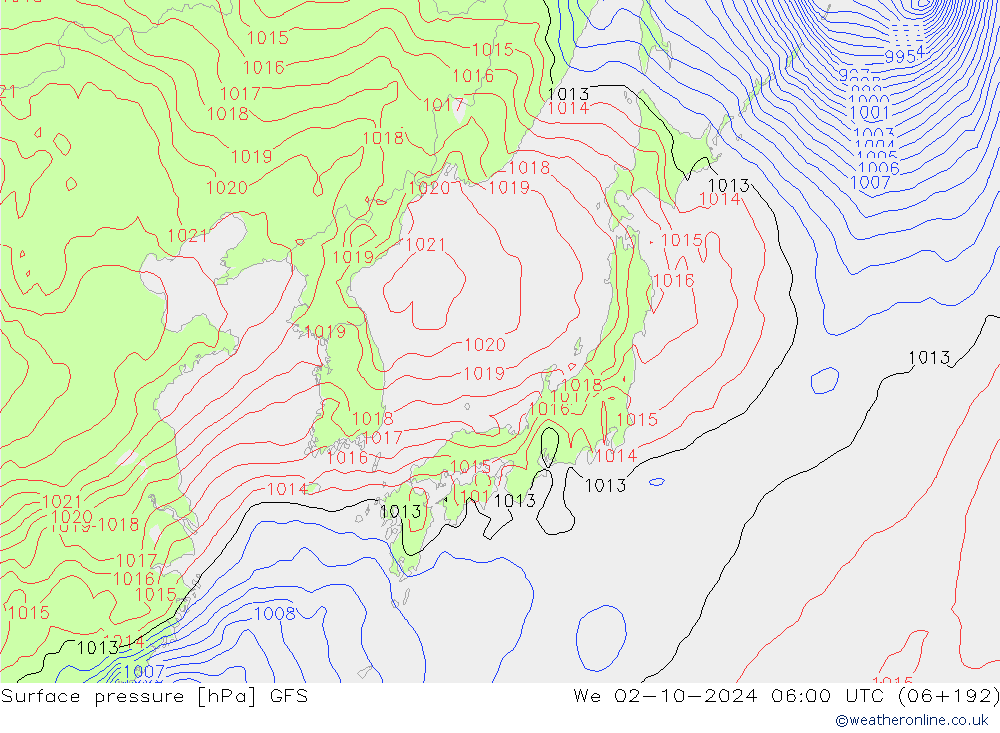 GFS: wo 02.10.2024 06 UTC