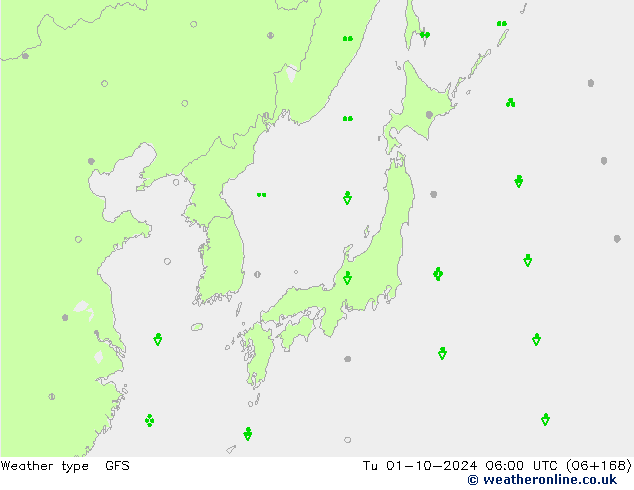 Tipo de precipitación GFS octubre 2024