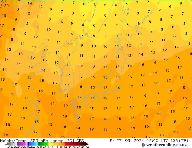 Z500/Rain (+SLP)/Z850 GFS vie 27.09.2024 12 UTC