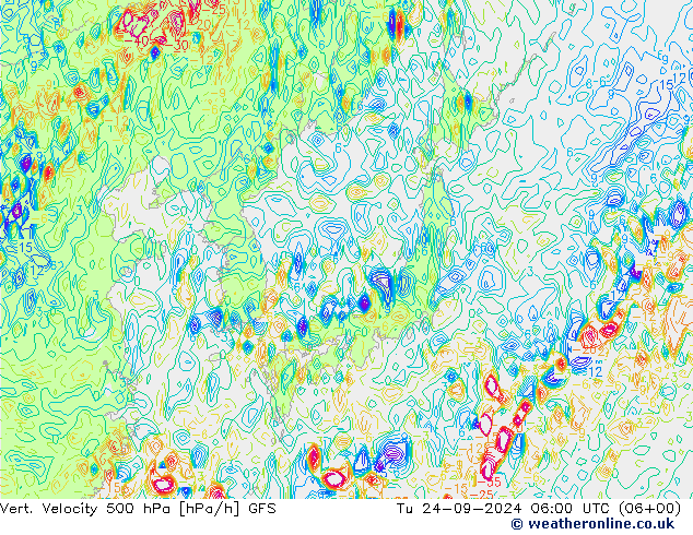 Vert. Velocity 500 hPa GFS Ter 24.09.2024 06 UTC