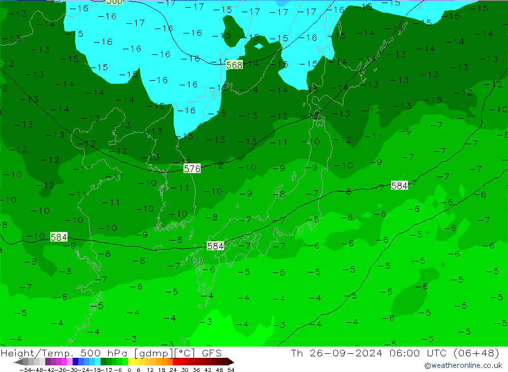 Height/Temp. 500 hPa GFS Th 26.09.2024 06 UTC