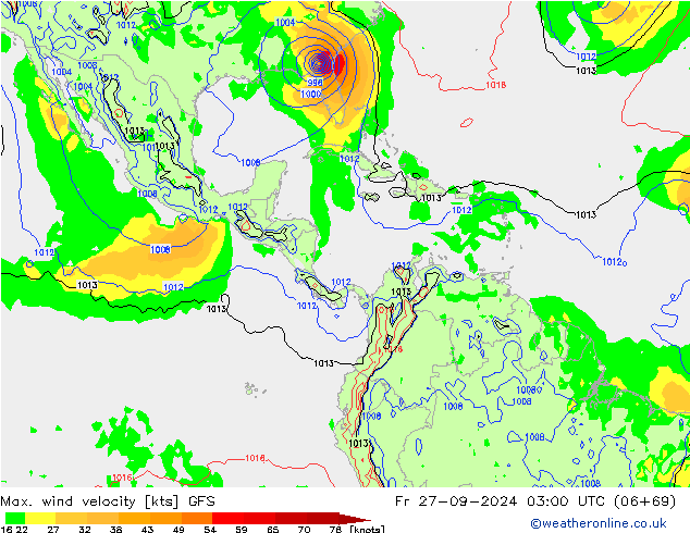 Max. wind velocity GFS Fr 27.09.2024 03 UTC