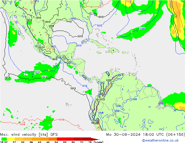 Max. wind velocity GFS Mo 30.09.2024 18 UTC