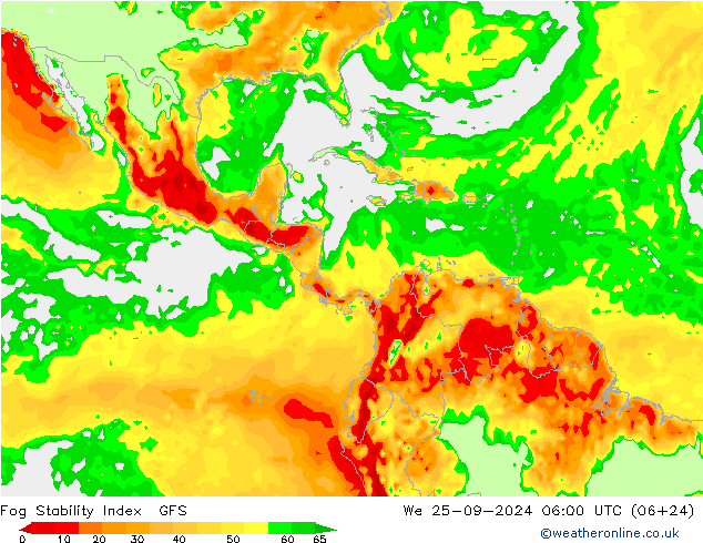 Fog Stability Index GFS St 25.09.2024 06 UTC