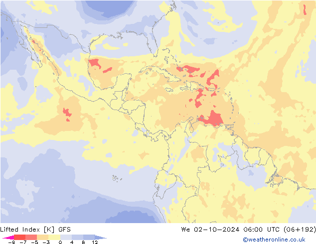 Lifted Index GFS St 02.10.2024 06 UTC