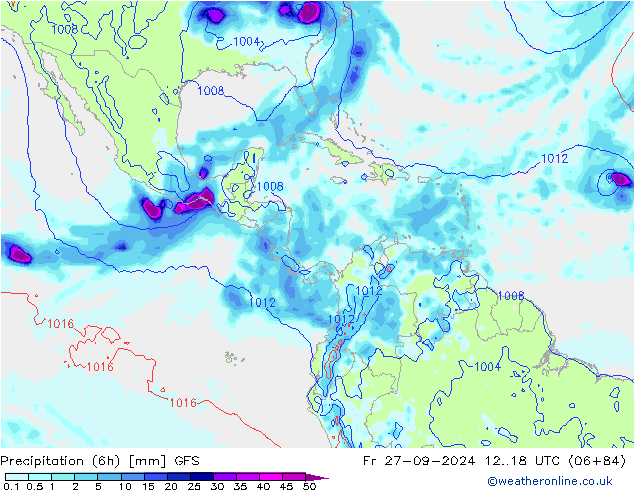 Z500/Rain (+SLP)/Z850 GFS пт 27.09.2024 18 UTC