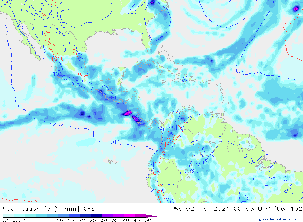 Z500/Rain (+SLP)/Z850 GFS We 02.10.2024 06 UTC