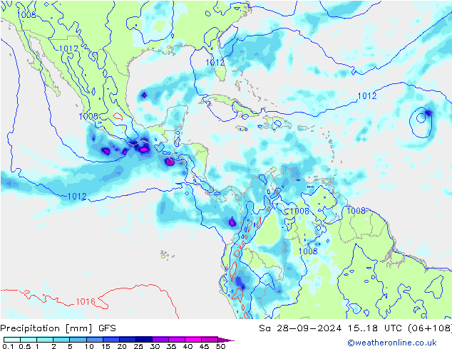 Precipitation GFS Sa 28.09.2024 18 UTC