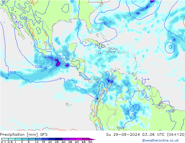 Precipitación GFS dom 29.09.2024 06 UTC