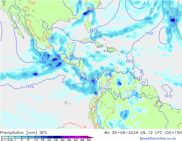 opad GFS pon. 30.09.2024 12 UTC