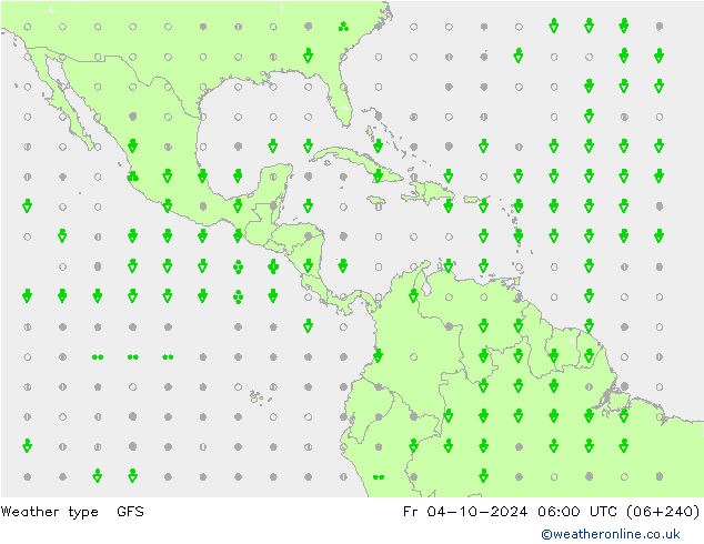 Tipo di precipitazione GFS ven 04.10.2024 06 UTC