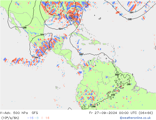 V-Adv. 500 hPa GFS vr 27.09.2024 00 UTC