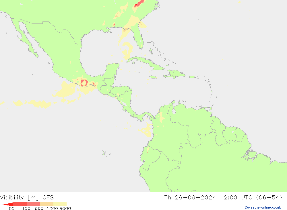 Visibility GFS Th 26.09.2024 12 UTC