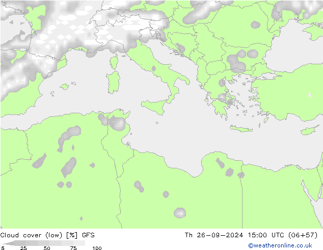 nízká oblaka GFS Čt 26.09.2024 15 UTC