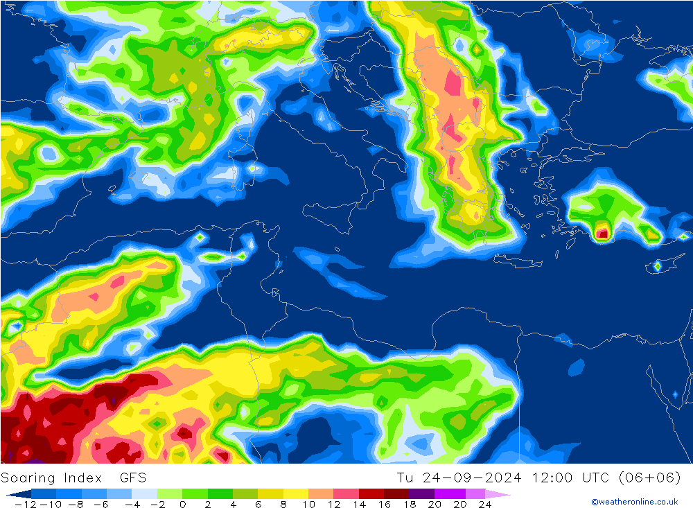 Soaring Index GFS Tu 24.09.2024 12 UTC