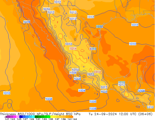 Thck 850-1000 hPa GFS Tu 24.09.2024 12 UTC