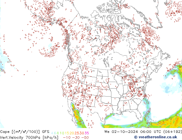 Cape GFS Mi 02.10.2024 06 UTC