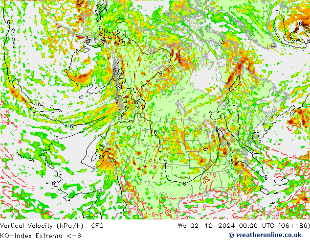 Convection-Index GFS śro. 02.10.2024 00 UTC