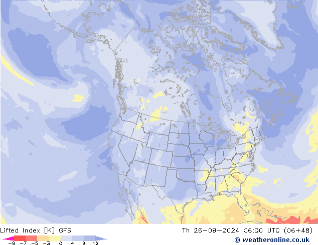 Lifted Index GFS September 2024