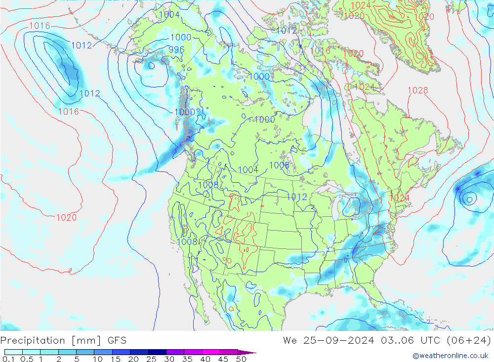 opad GFS śro. 25.09.2024 06 UTC