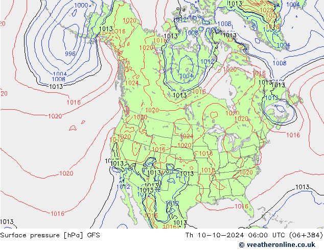 GFS: чт 10.10.2024 06 UTC