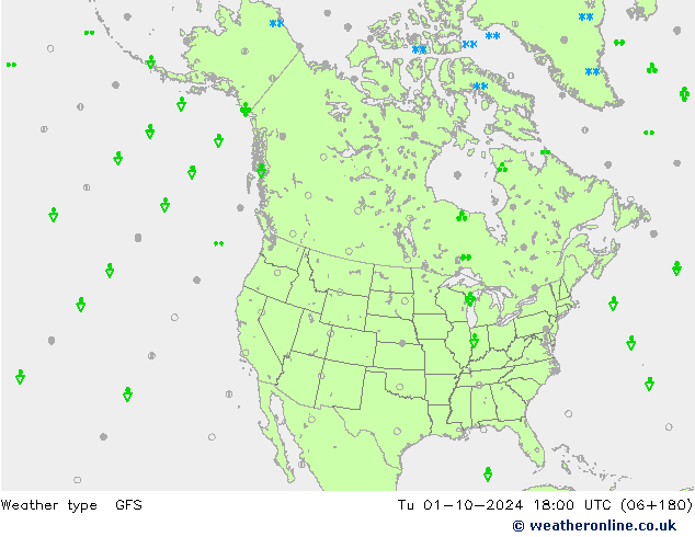 tipo de precipitação GFS Ter 01.10.2024 18 UTC