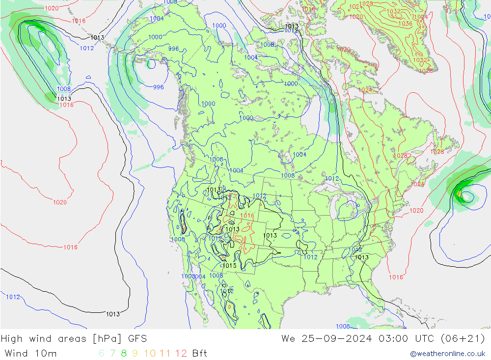 High wind areas GFS Qua 25.09.2024 03 UTC