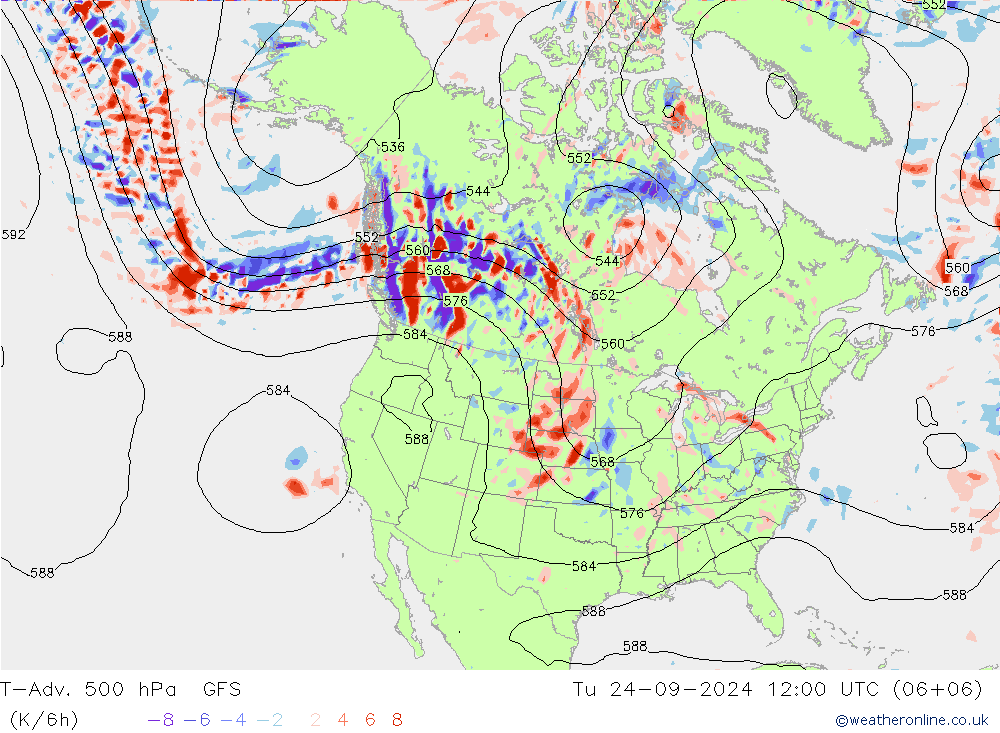 T-Adv. 500 hPa GFS Di 24.09.2024 12 UTC