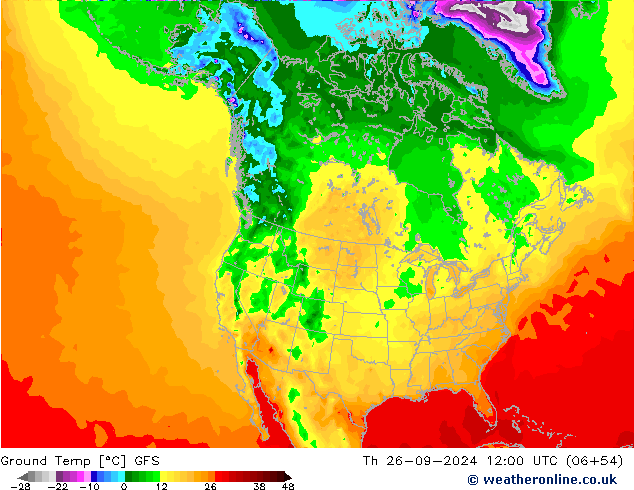 Ground Temp GFS Th 26.09.2024 12 UTC