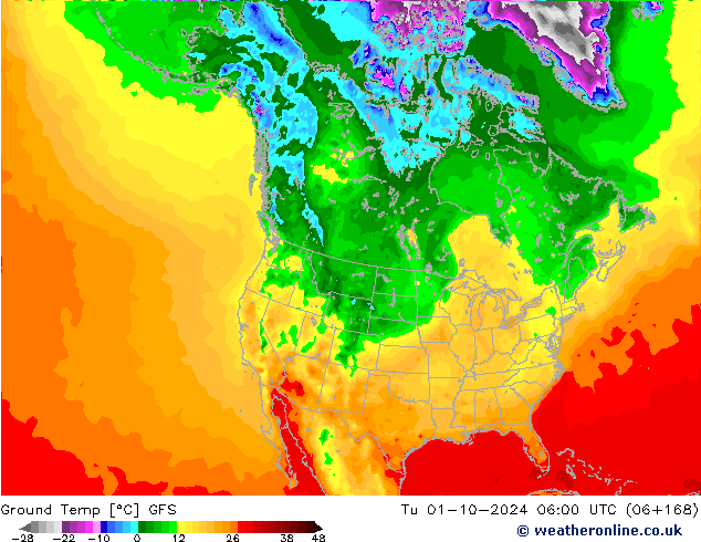 Bodentemperatur GFS Di 01.10.2024 06 UTC