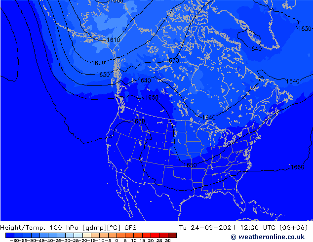 Height/Temp. 100 hPa GFS Tu 24.09.2024 12 UTC