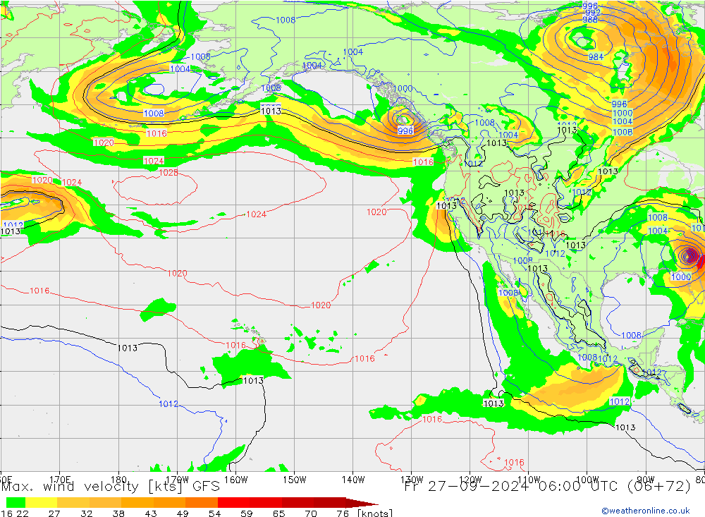 Max. wind velocity GFS pt. 27.09.2024 06 UTC