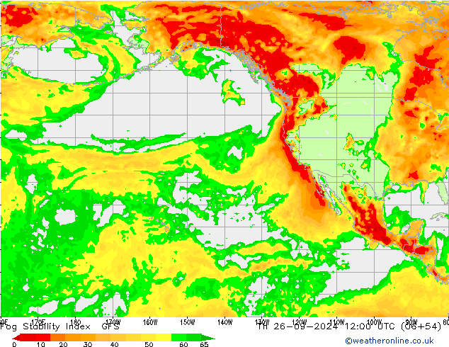 Fog Stability Index GFS gio 26.09.2024 12 UTC