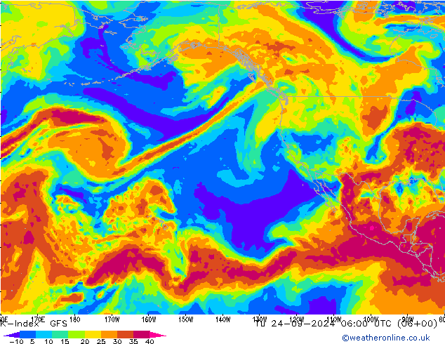 K-Index GFS wrzesień 2024