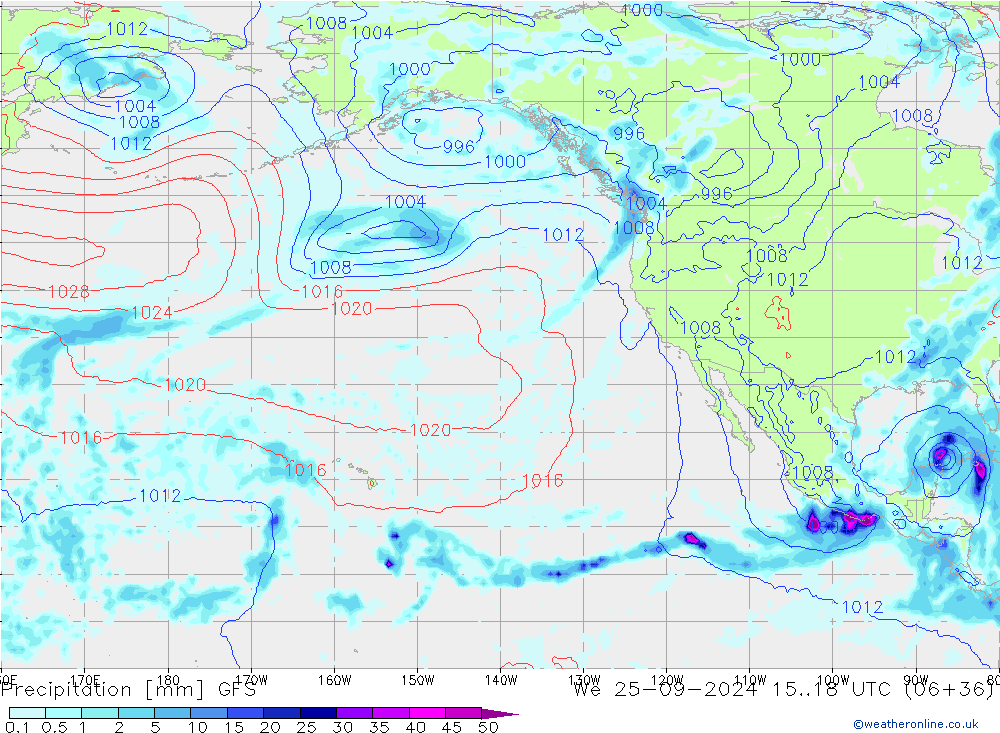 Yağış GFS Çar 25.09.2024 18 UTC