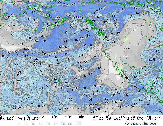 RH 850 hPa GFS September 2024