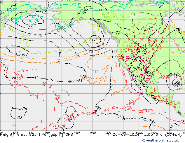 Height/Temp. 925 hPa GFS September 2024