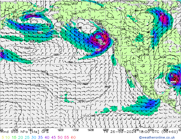 Wind 950 hPa GFS Do 26.09.2024 18 UTC