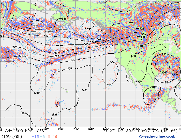 V-Adv. 500 hPa GFS vr 27.09.2024 00 UTC