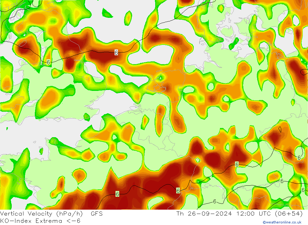 Konveksiyon - İndeks GFS Per 26.09.2024 12 UTC