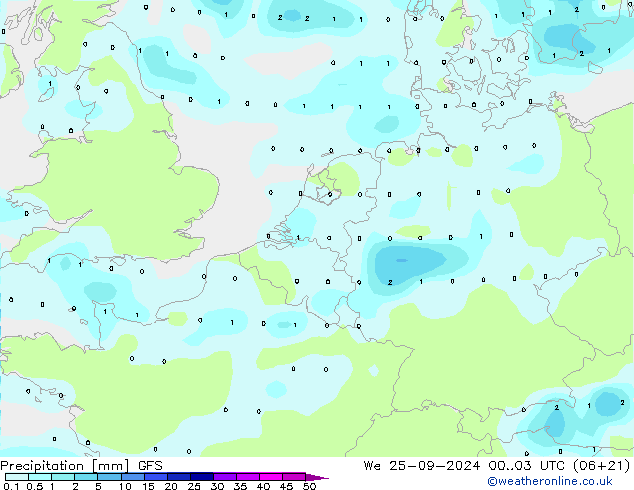 Precipitation GFS We 25.09.2024 03 UTC