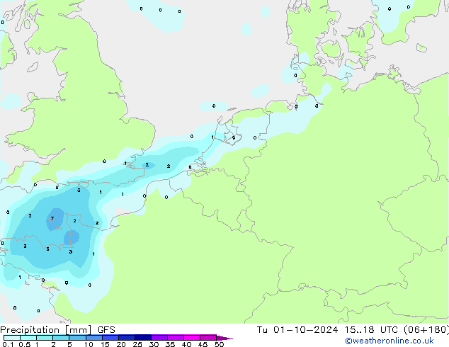 Precipitation GFS Tu 01.10.2024 18 UTC