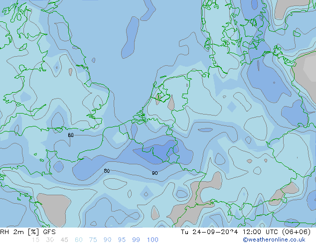 RH 2m GFS mar 24.09.2024 12 UTC