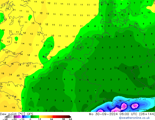 Dauwpunt GFS ma 30.09.2024 06 UTC