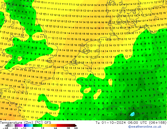 GFS: Út 01.10.2024 06 UTC