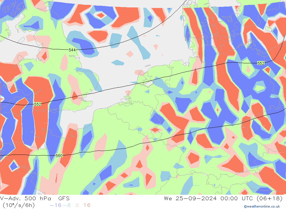 V-Adv. 500 hPa GFS We 25.09.2024 00 UTC